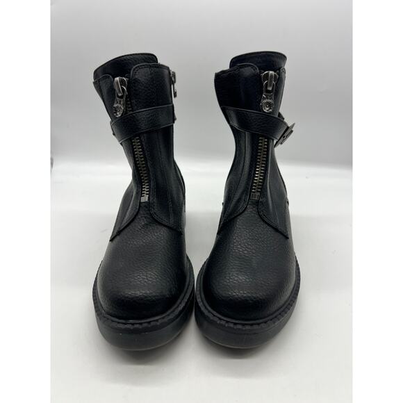 Blowfish Malibu Vozlyn Women's Boot Size 6.5 Black Zipper Vegan Goth Moto NWOT - Picture 3 of 8